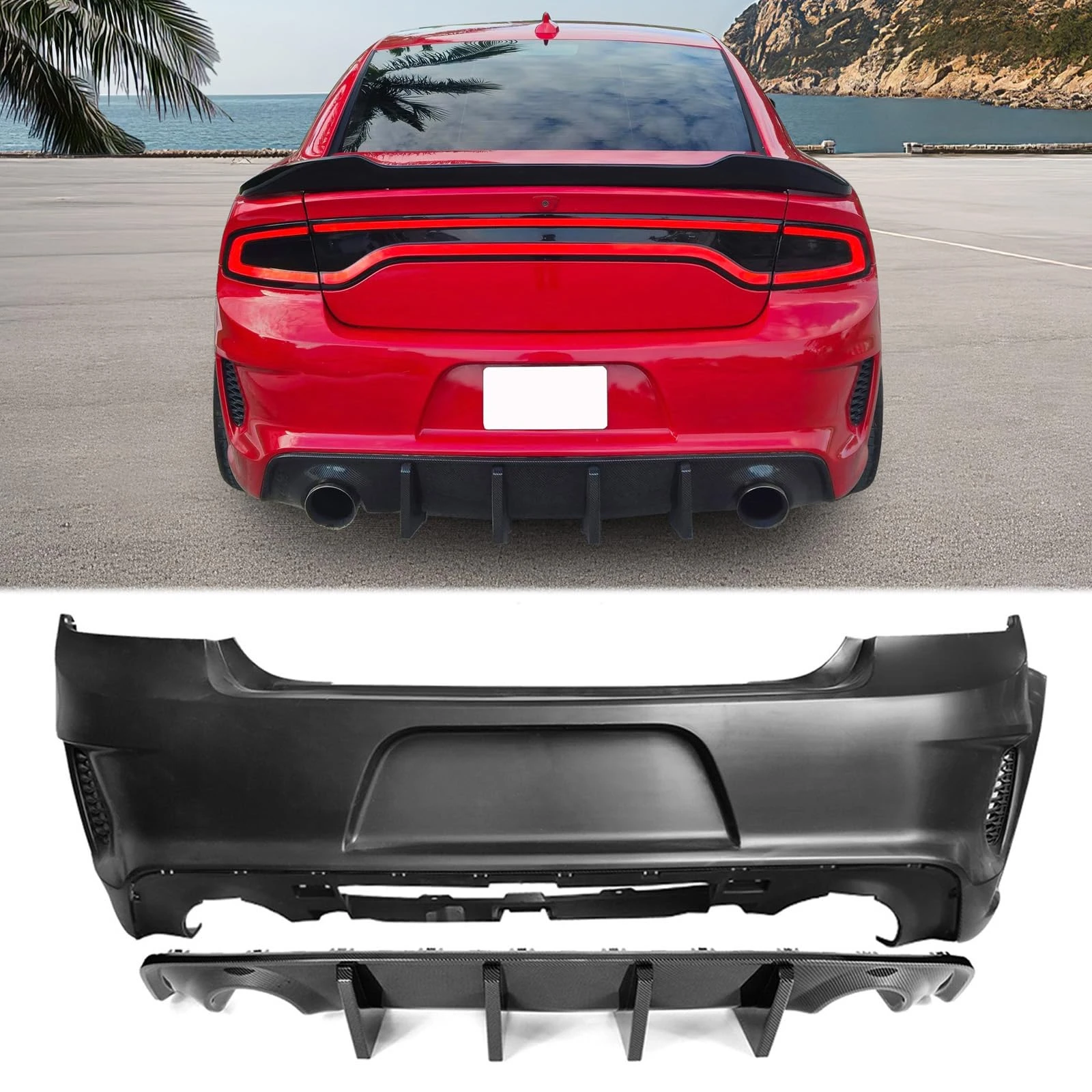 Dodge Charger 2018-2019-2020-2021-2022-2023 Rear Bumper SRT HELLCAT